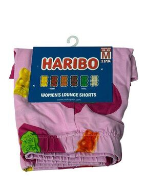 Haribo Pink Gummy Bear Heart Lounge Shorts Womens Medium NWT
